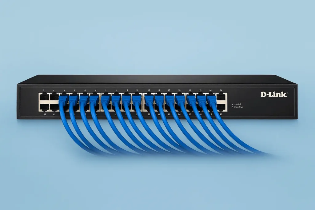 LAN and network cabling services in Singasandra, Bangalore – D-Link and TP-Link routers, switches, and Wi-Fi setups by AapthyTech Solutions